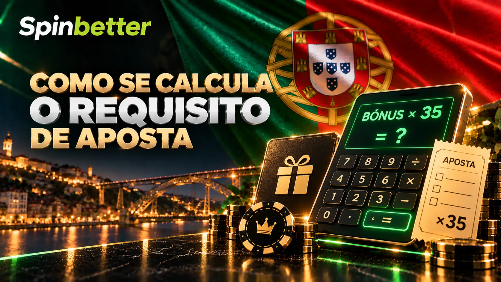 Cálculo do requisito de aposta de 35x sobre o valor do bónus