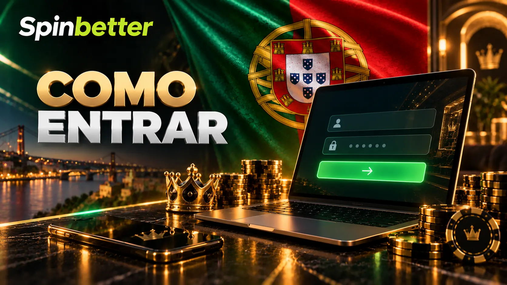 Formulário de entrada com campo de utilizador e palavra-passe