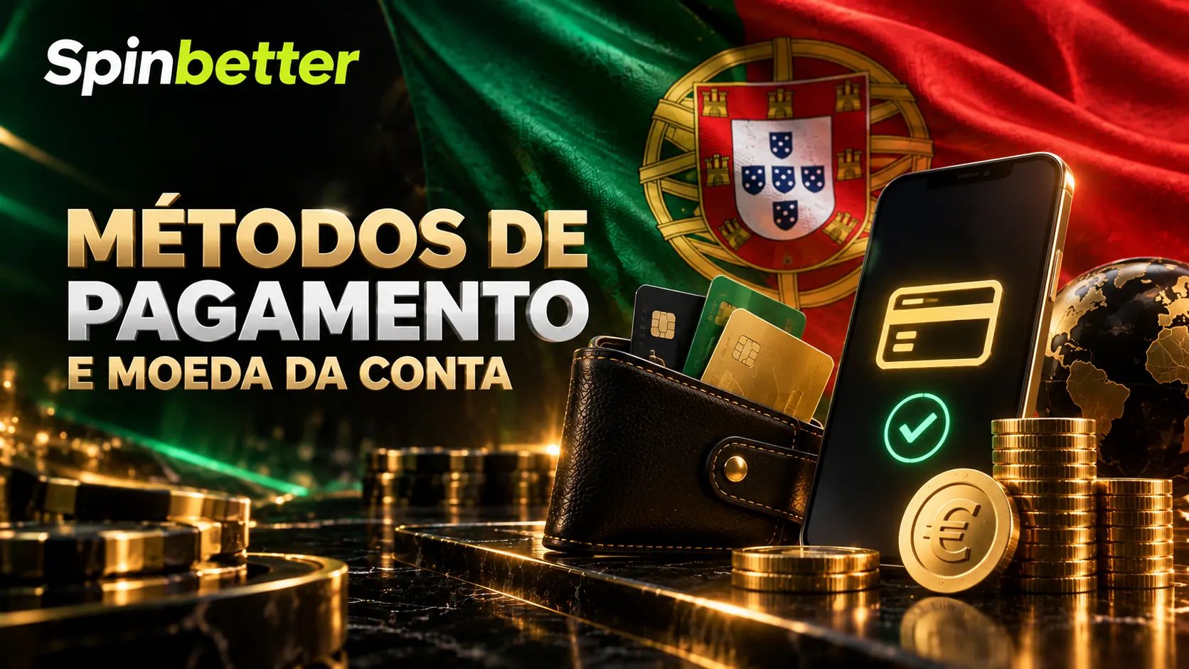 Métodos de pagamento disponíveis e moeda da conta em euros
